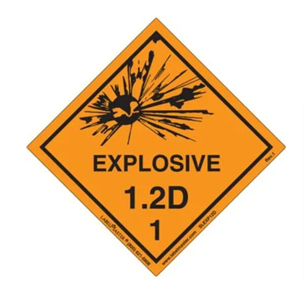 Explosive 1.2 D Label, Vinyl, Roll of 500
