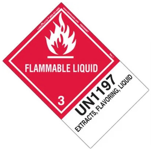 FLAMMABLE LIQUID LABEL, UN1197 EXTRACTS, FLAVORING, LIQUID