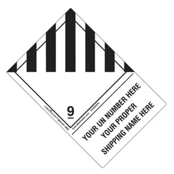 	Personalized Miscellaneous Dangerous Goods Label, Shipping Name, Paper, Extended Tab