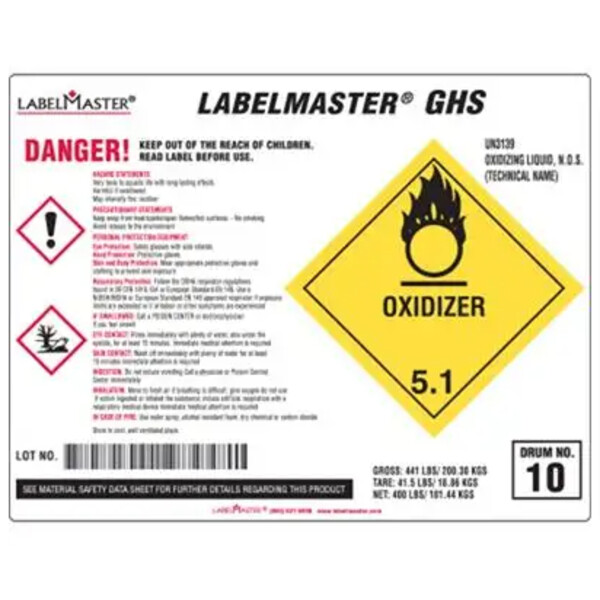 Laser Imprintable Vinyl Drum Label, 8 3/8
