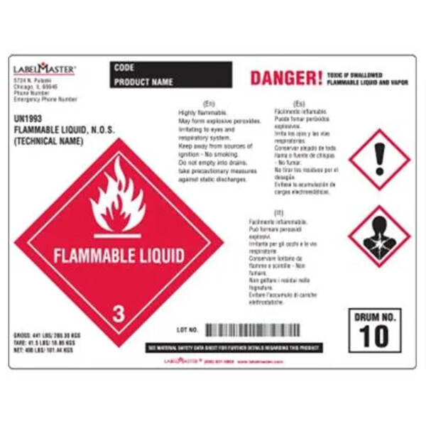 Laser Imprintable Paper Drum Label, 8 3/8