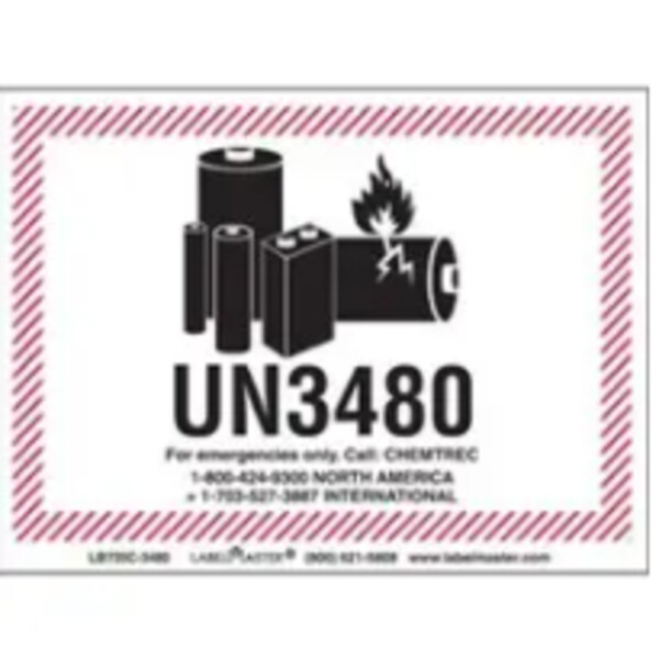 LITHIUM BATTERY HANDLING MARKING, 4 3/8