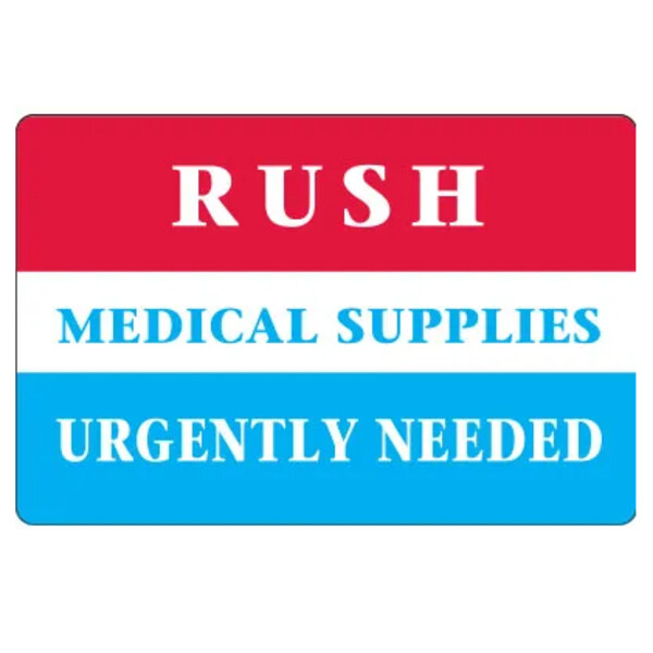 Rush Medical Supplies Label