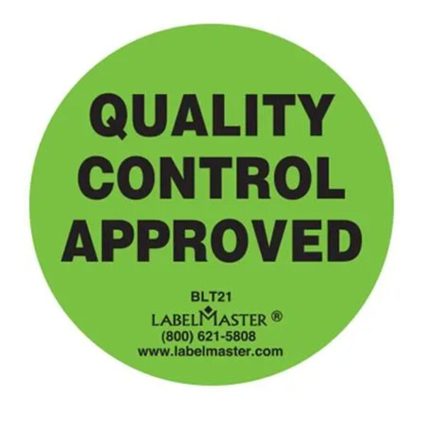 Quality Control Approved Label