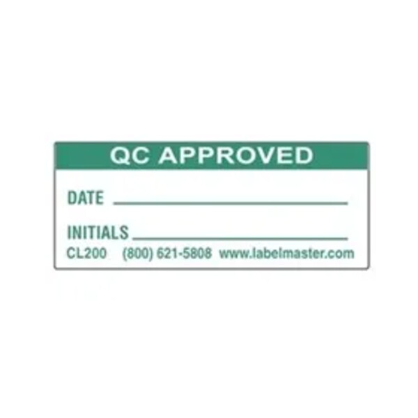 QC Approved Label, Paper, 1 3/4