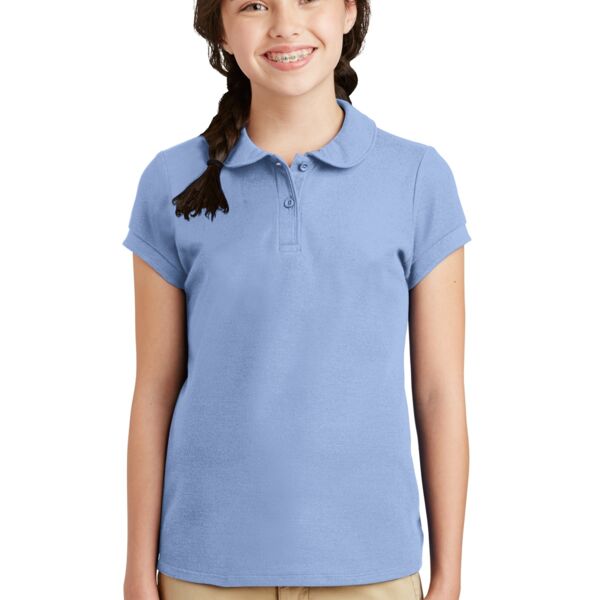 Girls Silk Touch™ Peter Pan Collar Pol Thumbnail