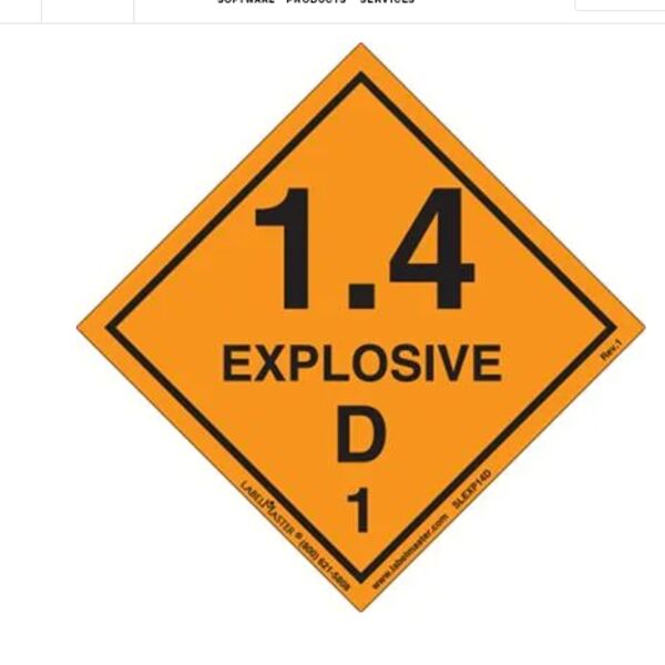Explosive 1.4 D Label, Vinyl, Roll of 500 Thumbnail
