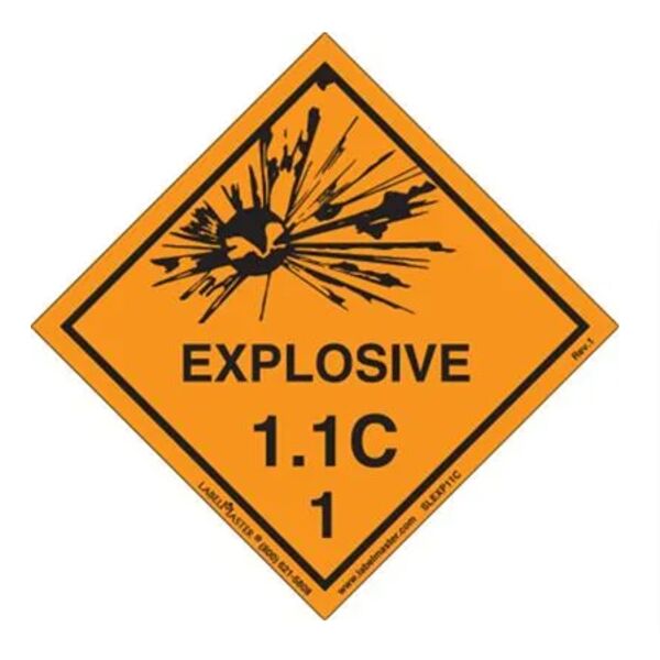 Explosive 1.1 C Label, Vinyl, Roll of 500 Thumbnail