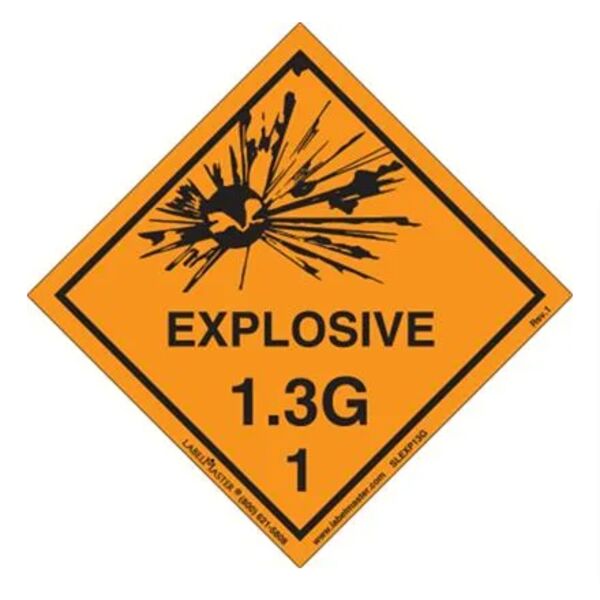 EXPLOSIVE 1.3 G LABEL, VINYL, ROLL OF 500 Thumbnail