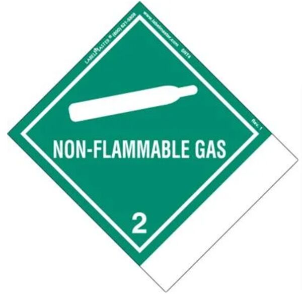 Non-Flammable Gas Label, Blank, Paper, Standard Tab Thumbnail