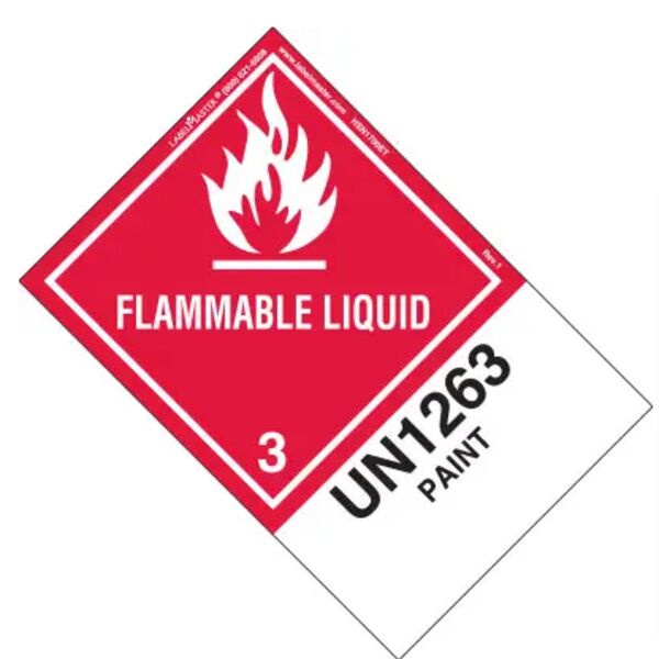 Flammable Liquid Label, UN1263 Paint, Paper, ExtendedTab Thumbnail
