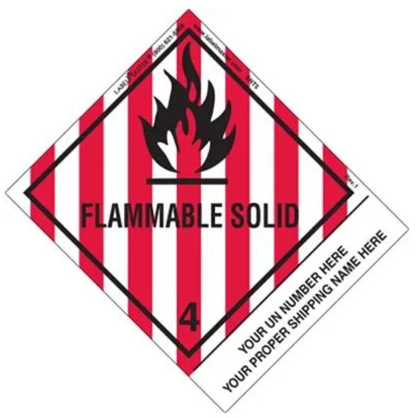 Personalized Flammable Solid Label, Shipping Name, PVC-Free Film, Standard Tab Thumbnail
