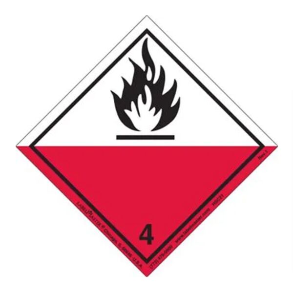 Spontaneously Combustible Label, International, PVC-Free Film Thumbnail