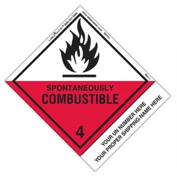 Personalized Spontaneously Combustible Shipping Name Label, Paper, Standard Tab Thumbnail