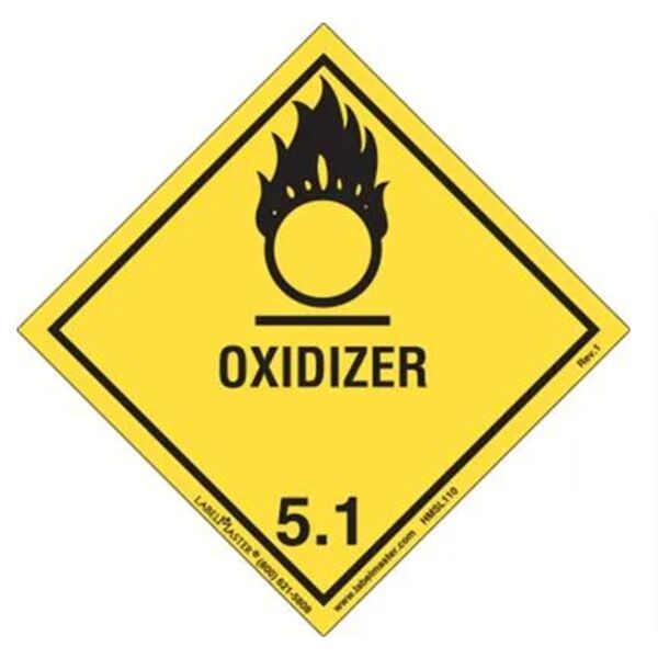Oxidizer Label, Worded, PVC-Free Film, Roll of 500 Thumbnail