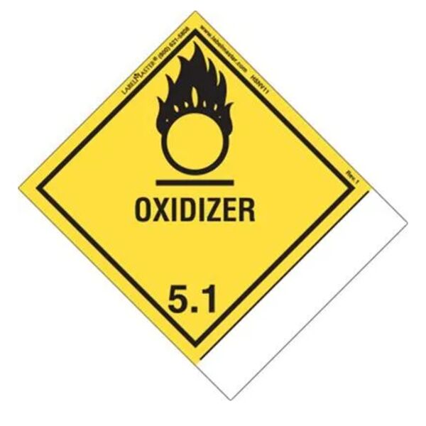 Oxidizer Label, Blank, Shipping Name, PVCF, Standard Tab Thumbnail