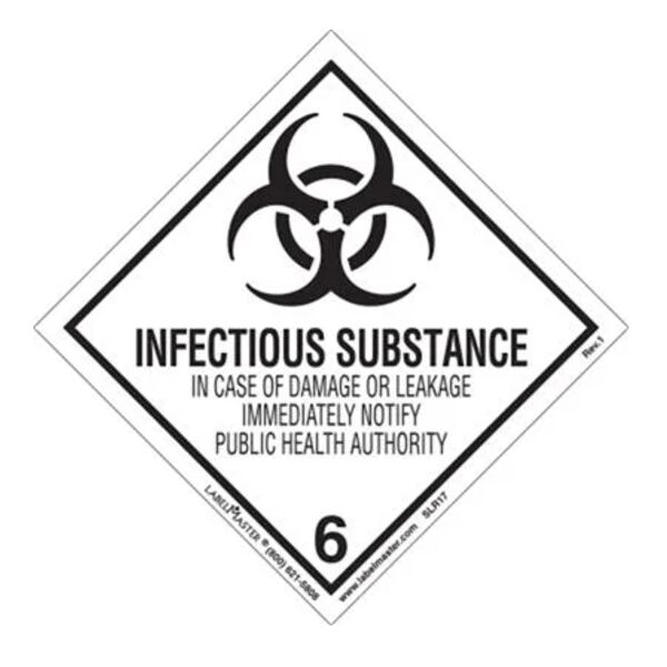 Infectious Substance Label, Worded, Paper, Roll of 500 Thumbnail