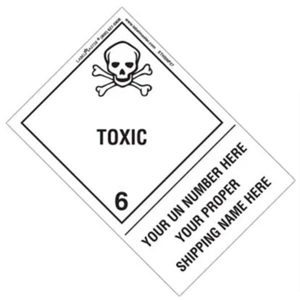 Personalized Toxic Label, Shipping Name, PVC-Free Film, Extended Tab  Thumbnail