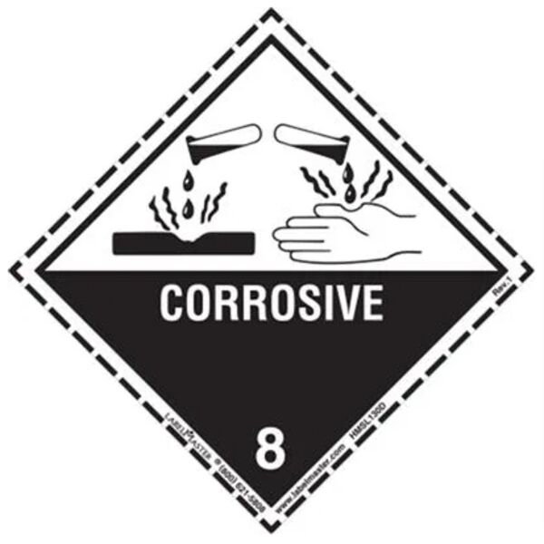 Corrosive Label, Worded, w/Dotted Border, Paper  Thumbnail