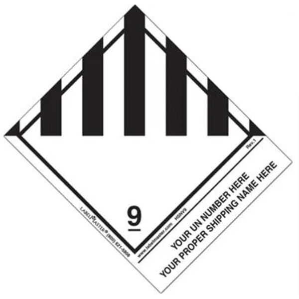 Personalized Miscellaneous Dangerous Goods Label, Shipping Name, Paper, Standard Tab  Thumbnail