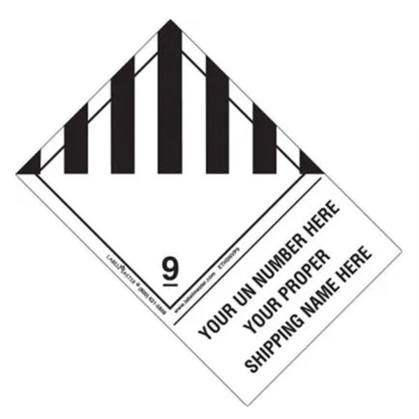Personalized Miscellaneous Dangerous Goods Label, Shipping Name, Paper, Extended Tab Thumbnail