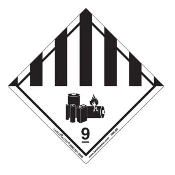 Hazard Class 9 Lithium Battery Label, Paper, Rolls of 100 Thumbnail