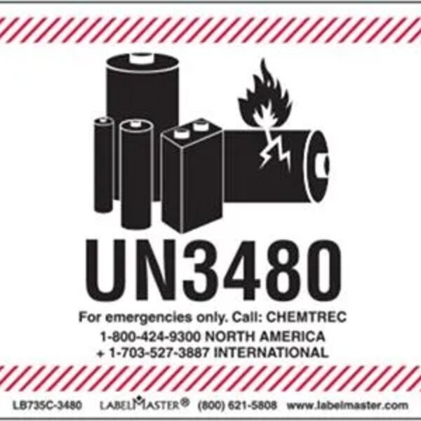 CHEMTREC UN3481 Lithium Battery Handling Marking, 105mm x 74mm, PVC-Free Film Thumbnail