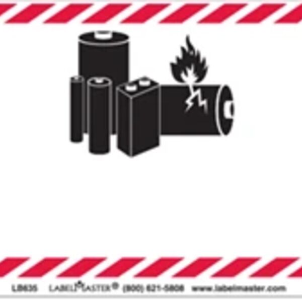 Lithium Battery Handling Marking, 120mm x 110mm, PVC-Free Film, Personalized Thumbnail