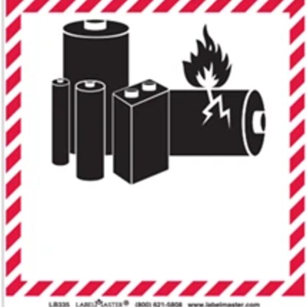 LITHIUM BATTERY HANDLING MARKING, 100MM X 100MM, PVC-FREE FILM, BLANK Thumbnail
