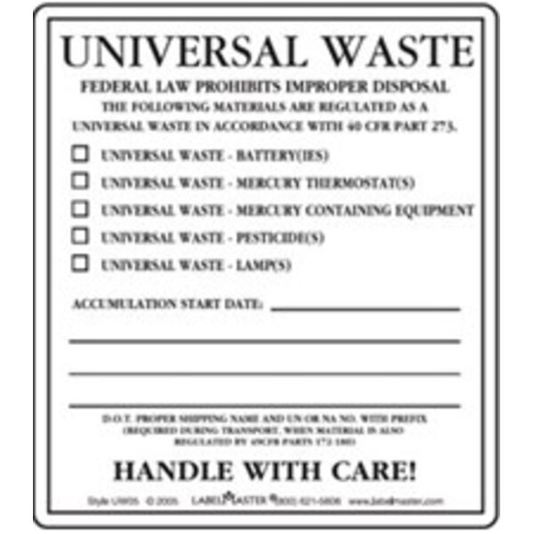 Universal Waste Label, PVC-Free Film Personalized Thumbnail