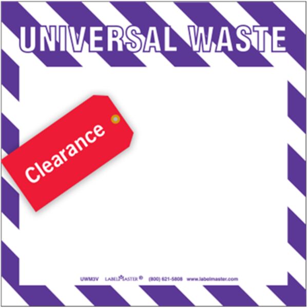Save 50% - Universal Waste Label, Blank, Stock PVC-Free Film Thumbnail