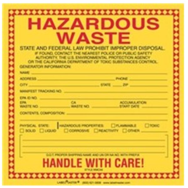 California Waste Label, Personalized Paper Thumbnail