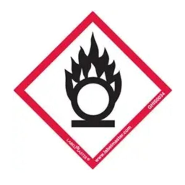 GHS Mini Pictogram Label, 3/4" x 3/4", Flame Over Circle Thumbnail