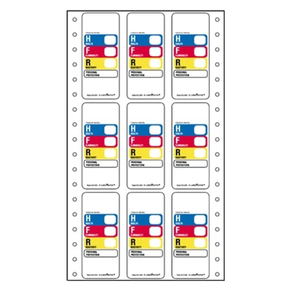 Hazcom (THIS®) Pin-Feed Label, 1 1/4" x 2 7/8" 3 Across Thumbnail