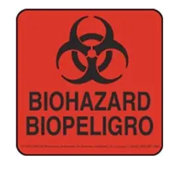 Biohazard Label, 4" x 4" Bilingual Thumbnail