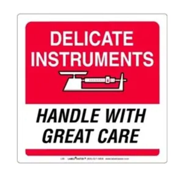 Delicate Instruments Handle with Care Label, Paper, 6" x 6" Thumbnail