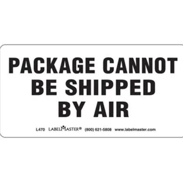Package Cannot Be Shipped By Air Label Thumbnail
