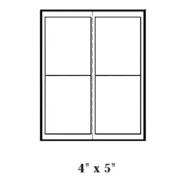 Blank Label, Rectangle, 4" x 5", White, Laser Paper, Pack of 100 Thumbnail