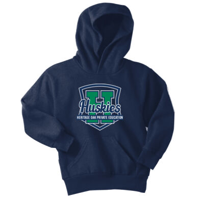 Port & Co. PC90YH Heritage Oak Spiritwear Huskies Shield Hoodie Thumbnail