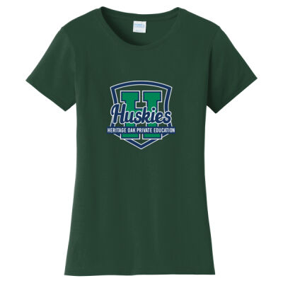 Port & Co. LPC450 Heritage Oak Spiritwear Huskies Shield Tee Thumbnail