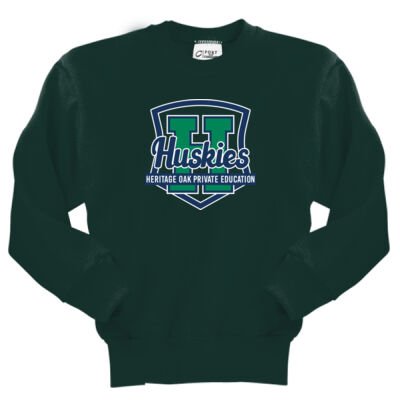 Port & Co. PC90Y Heritage Oak Spiritwear Crewneck Huskies Shield Sweatshirt Thumbnail