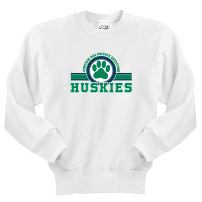 Port & Co. PC90Y Heritage Oak Spiritwear Crewneck Huskies Paw Sweatshirt Thumbnail