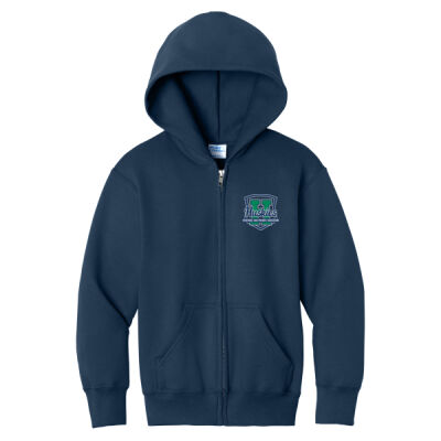 Port & Co PC78YZH Youth Spiritwear Huskies Shield Zip Hoodie Thumbnail