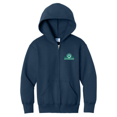 Port & Co PC78YZH Youth Spiritwear Huskies Paw Zip Hoodie Thumbnail