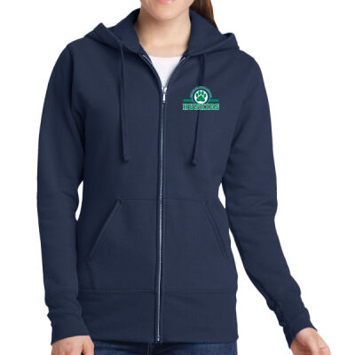 Port & Co LPC78ZH Ladies Spiritwear Huskies Paw Zip Hoodie Thumbnail