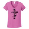 Ladies Heavy Cotton™ 100% Cotton V-Neck T-Shirt Thumbnail