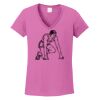 Ladies Heavy Cotton™ 100% Cotton V-Neck T-Shirt Thumbnail