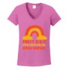 Ladies Heavy Cotton™ 100% Cotton V-Neck T-Shirt Thumbnail